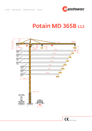 Grúas torre con rotación superior Potain MD 365 B L12