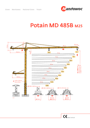 Grúas torre con rotación superior Potain MD 485 B 25 T
