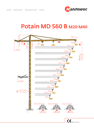 Grúas torre con rotación superior Potain MD 560 B 20 T