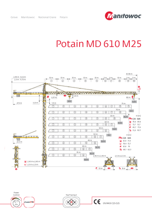 Grúas torre con rotación superior Potain MD 610 M 25