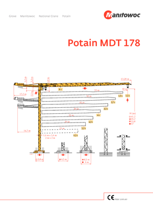 Grúas torre con rotación superior Potain MDT 178