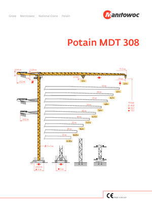 Grúas torre con rotación superior Potain MDT 308