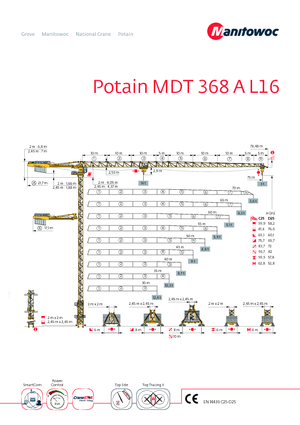 Grúas torre con rotación superior Potain MDT 368 A L16