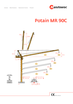 Grúas torre con rotación superior Potain MR 160 C