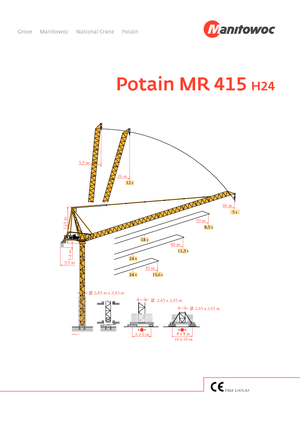 Grúas torre con rotación superior Potain MR 415 H 24