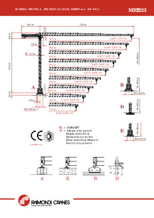 Grúas torre con rotación superior Raimondi MRT 223
