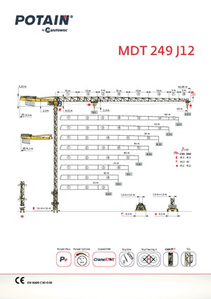 Grúas torre con rotación superior Potain MDT 249 J12
