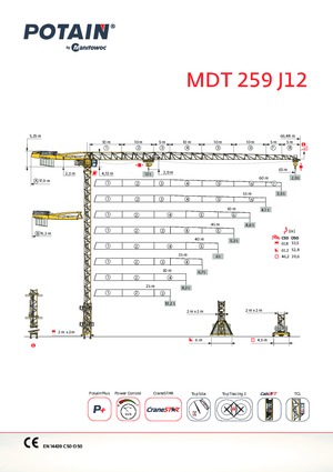 Grúas torre con rotación superior Potain MDT 259 J12