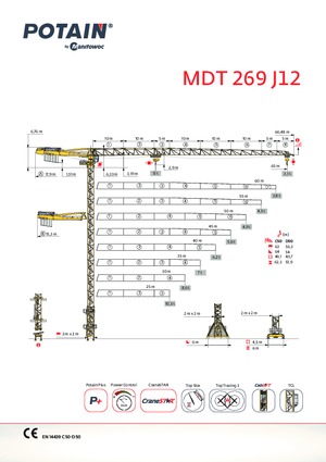 Grúas torre con rotación superior Potain MDT 269 A J12