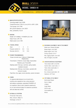 Bulldozers / Topadoras PowerPlus D65EX-15
