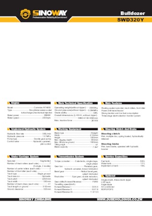 Bulldozers / Topadoras Sinoway SWD320Y