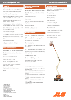 Plataformas articuladas de ruedas JLG 450 AJ Serie II