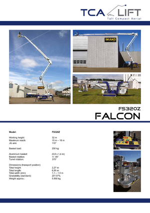 Plataformas articuladas de orugas Falcon Lifts FS 320 Z