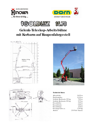 Plataformas articuladas de orugas Hinowa GL 14.70