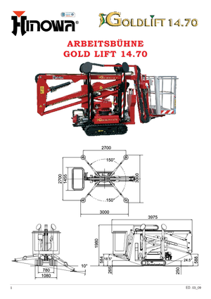 Plataformas articuladas de orugas Hinowa GL 14.70