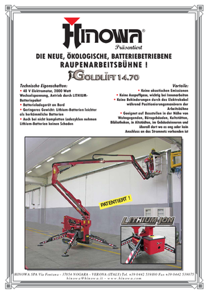 Plataformas articuladas de orugas Hinowa Goldlift 14.70 IIIS