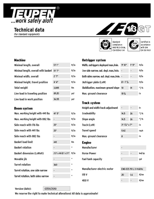 Plataformas articuladas de orugas TEUPEN LEO13GT
