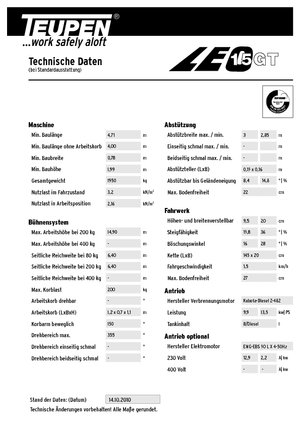 Plataformas articuladas de orugas TEUPEN Leo 15 GT