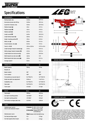Plataformas articuladas de orugas TEUPEN LEO21GT