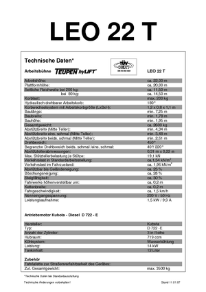 Plataformas telescópicas de orugas TEUPEN Leo 22 T