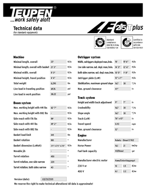 Plataformas telescópicas de orugas TEUPEN LEO25Tplus