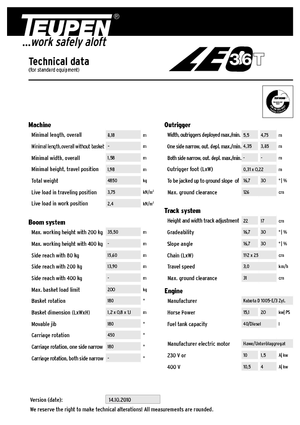 Plataformas telescópicas de orugas TEUPEN LEO36T