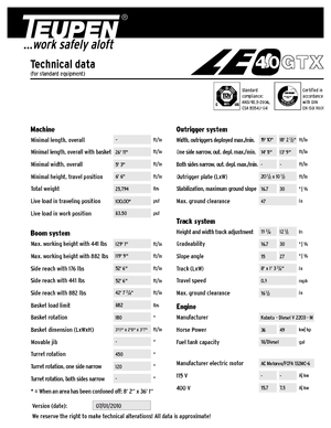 Plataformas articuladas de orugas TEUPEN LEO40GTX