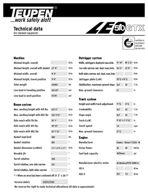 Plataformas articuladas de orugas TEUPEN LEO50GTX