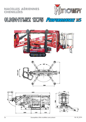 Plataformas articuladas de orugas Hinowa Lightlift 17.75 Performance IIIS MK3