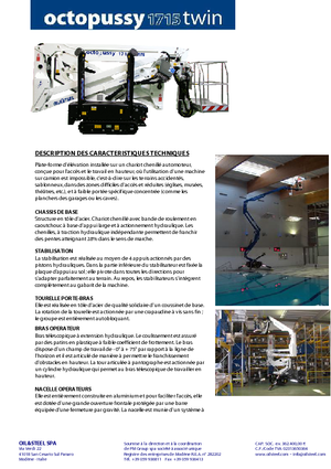 Plataformas articuladas de orugas Oil & Steel Octopussy 1715 Twin