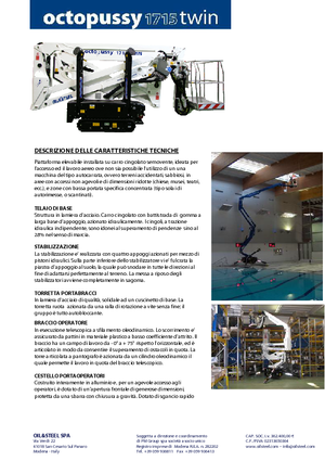 Plataformas articuladas de orugas Oil & Steel Octopussy 1715 Twin