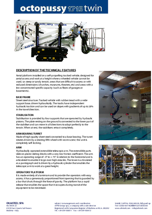 Plataformas articuladas de orugas Oil & Steel Octopussy 1715 Twin