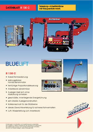 Plataformas telescópicas de orugas Bluelift - Rothlehner R 130 C