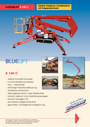 Plataformas telescópicas de orugas Bluelift - Rothlehner R 140 C