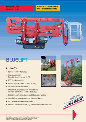 Plataformas articuladas de orugas Bluelift - Rothlehner R 160 CX
