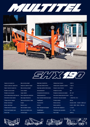 Plataformas articuladas de orugas Multitel SHX 190