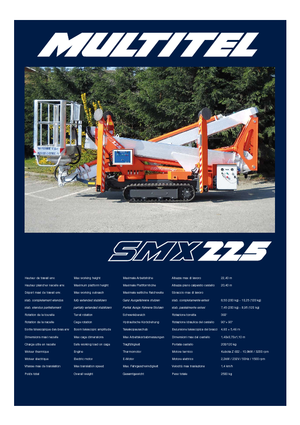 Plataformas articuladas de orugas Multitel SMX 225