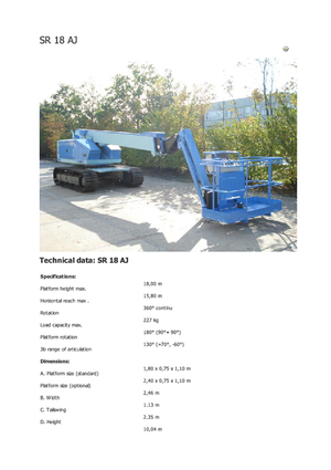 Plataformas telescópicas de orugas Aichi SR18AJ