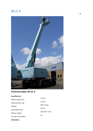 Plataformas telescópicas de orugas Aichi SR21A