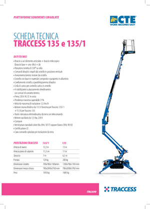 Plataformas articuladas de orugas CTE Traccess 135