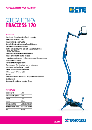 Plataformas articuladas de orugas CTE Traccess 170