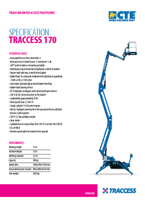 Plataformas articuladas de orugas CTE Traccess 170