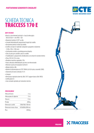 Plataformas articuladas de orugas CTE Traccess 170 E
