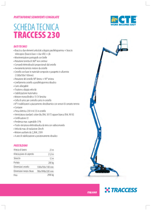 Plataformas articuladas de orugas CTE Traccess 230