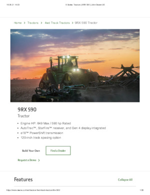 Tractores agrículas de orugas John Deere 9RX 590