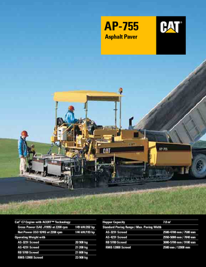 Extendedoras asfálticas sobre orugas Caterpillar AP755