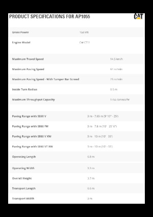 Extendedoras asfálticas sobre orugas Caterpillar AP1055