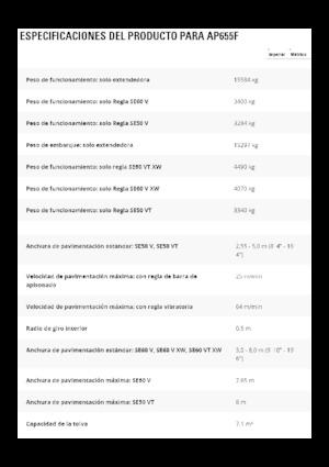 Extendedoras asfálticas sobre orugas Caterpillar AP655F