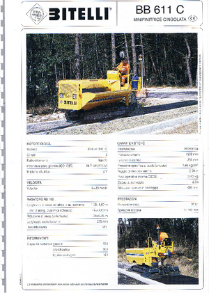 Extendedoras asfálticas sobre orugas Bitelli BB 611 C-RB 160