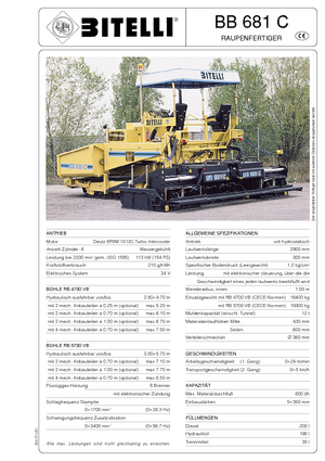 Extendedoras asfálticas sobre orugas Bitelli BB 681 C-RB 5700 VB